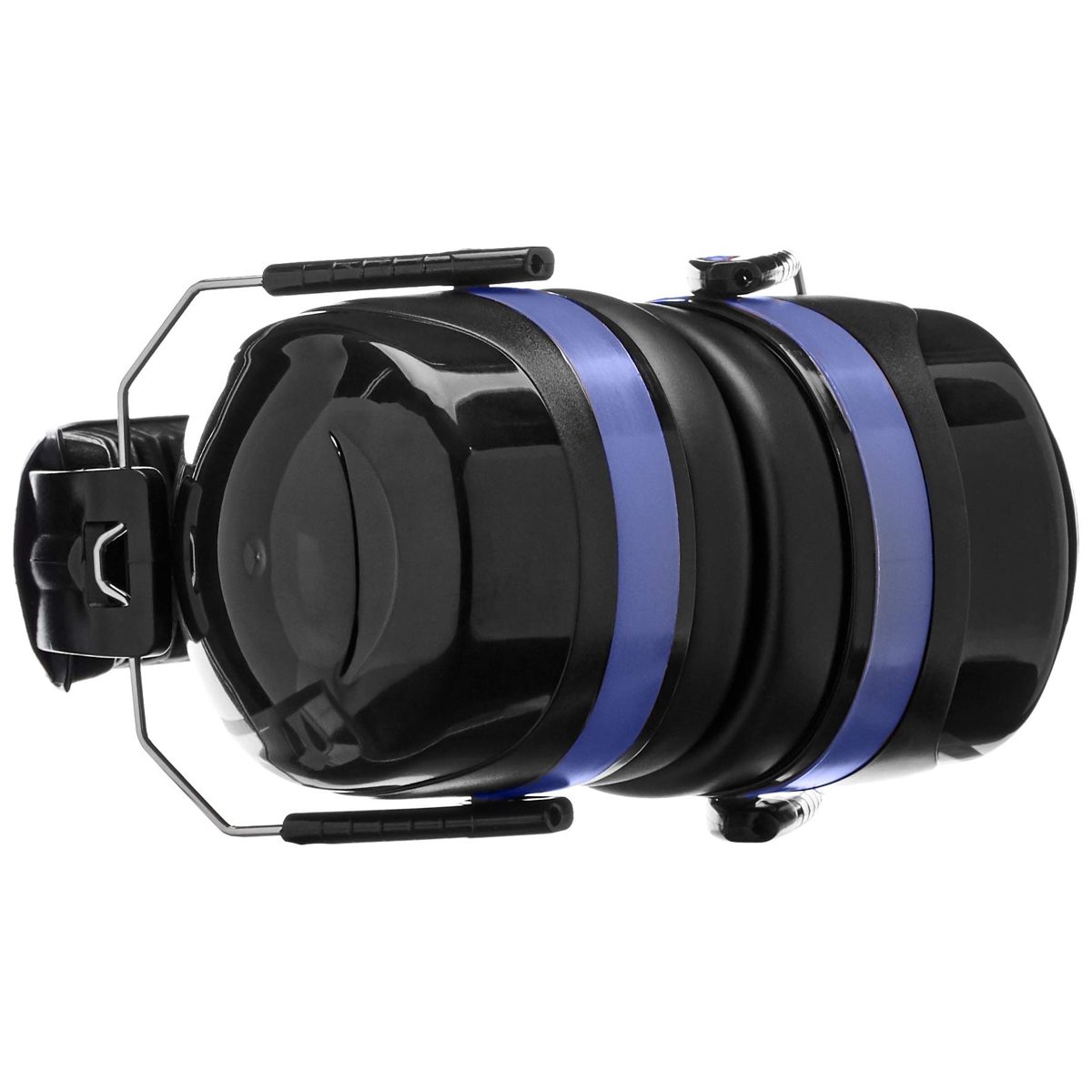 AmazonBasics Safety Ear Muffs Ear Protection, Black and Blue, and Safety Glasses, Smoke Lens