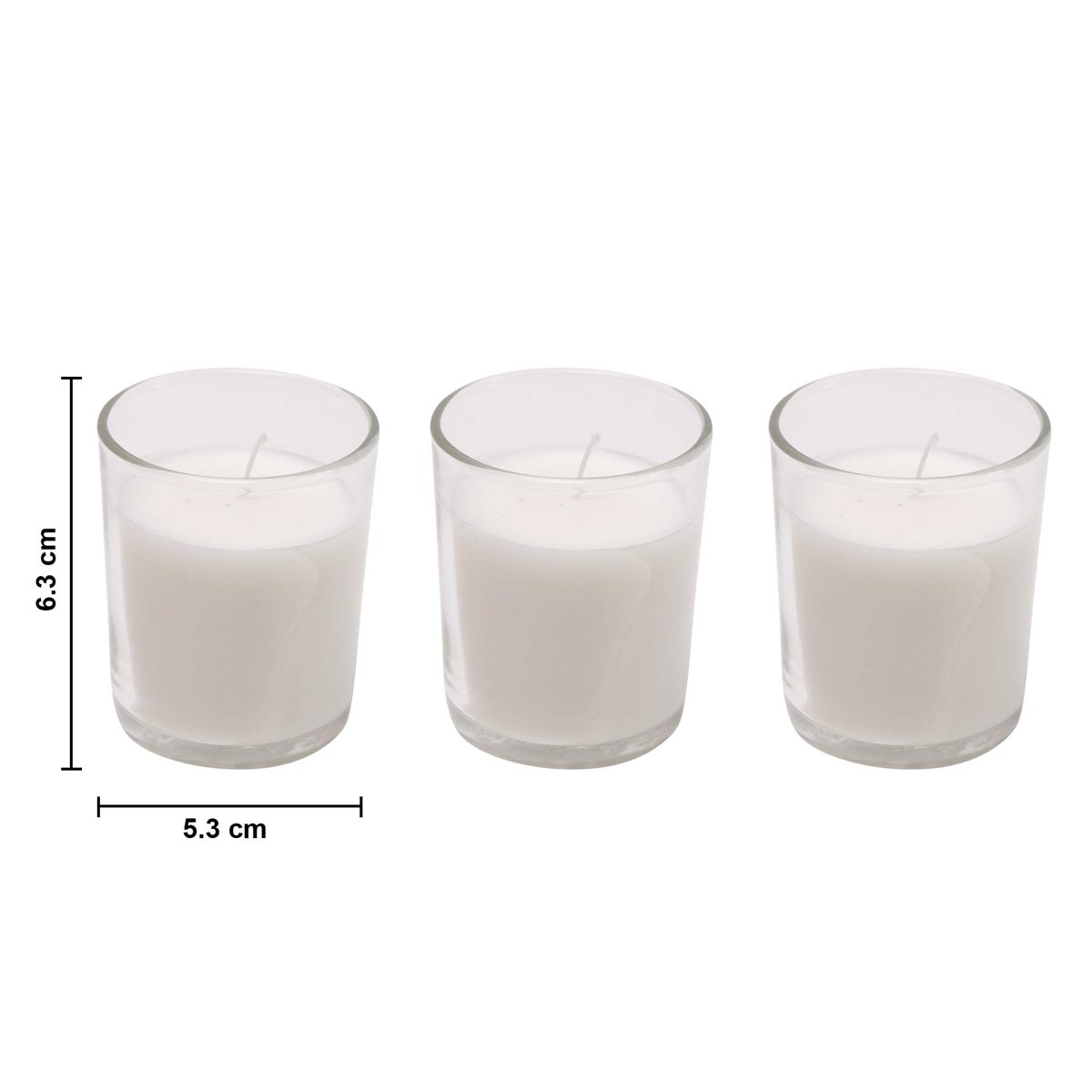 Amazon Brand - Solimo Votive Glass Candles, Pack of 6 (Unscented)