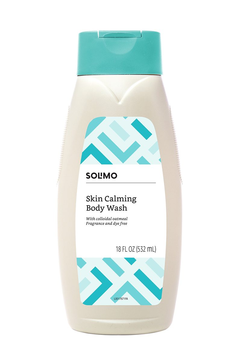 Amazon Brand - Solimo Skin Calming Body Wash with Colloidal Oatmeal, Fragrance Free, 18 fl oz