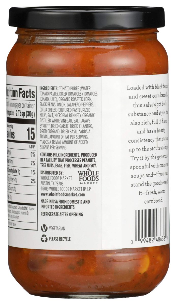 365 Everyday Value, Roasted Corn Black Bean Cotija Cheese Small Batch Salsa, 16 oz