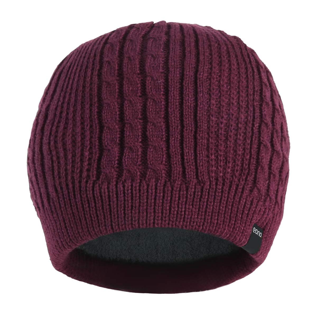 Eono Beanie Hat (Red-Fleece-Liner)