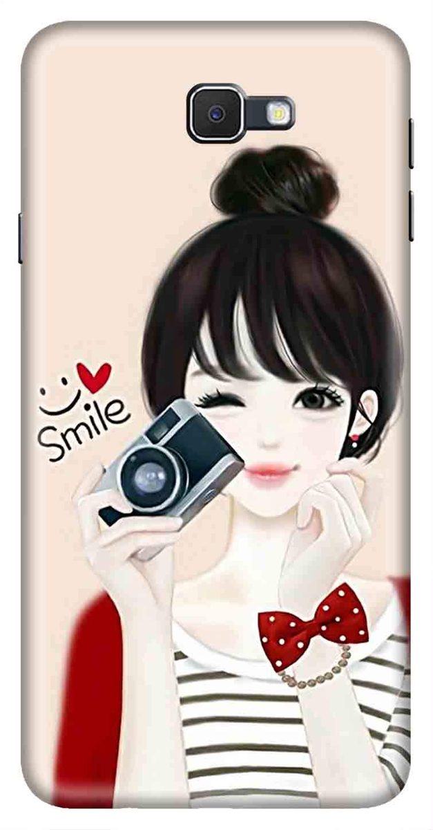 Amazon Brand - Solimo Designer Girl Smile Design 3D Printed Hard Back Case Mobile Cover for Samsung Galaxy J7 Prime