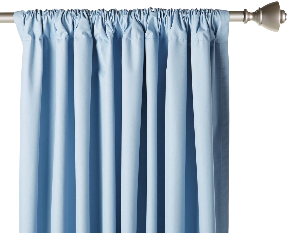 AmazonBasics Heat Insulating Blackout Curtain, 1 Piece, 135 x 244 cm (WxL), Spa Blue