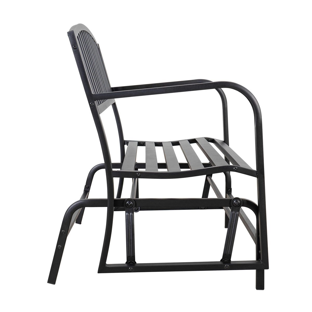 AmazonBasics Outdoor Patio Steel Gliding Bench – Black
