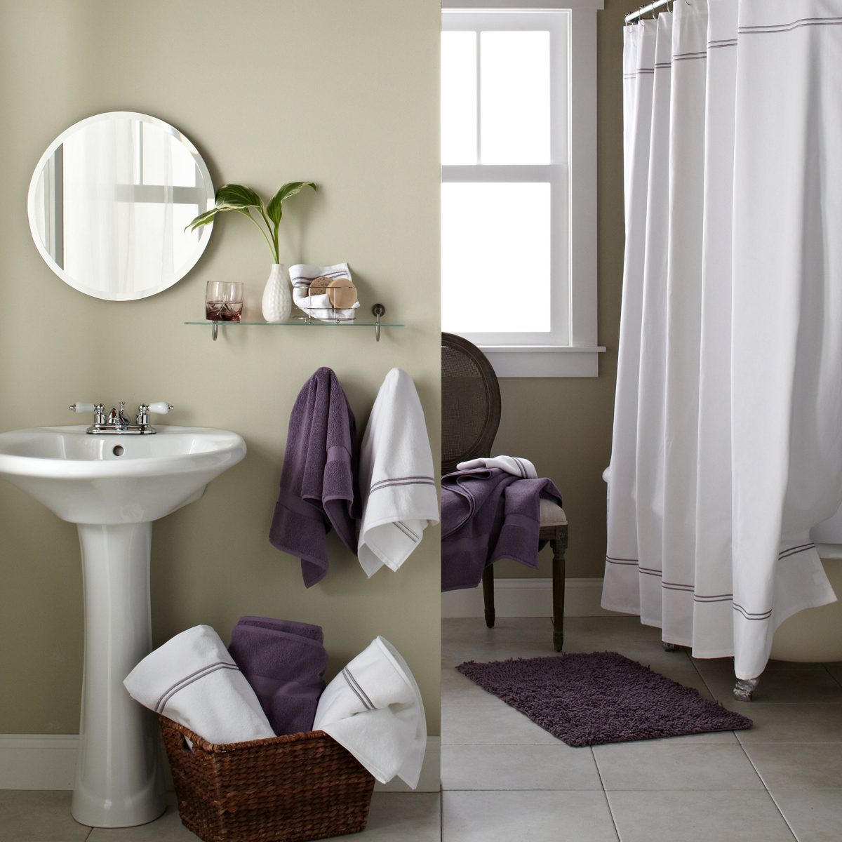 Pinzon 700-Gram Hotel Stitch Bath Sheet, Smokey Plum