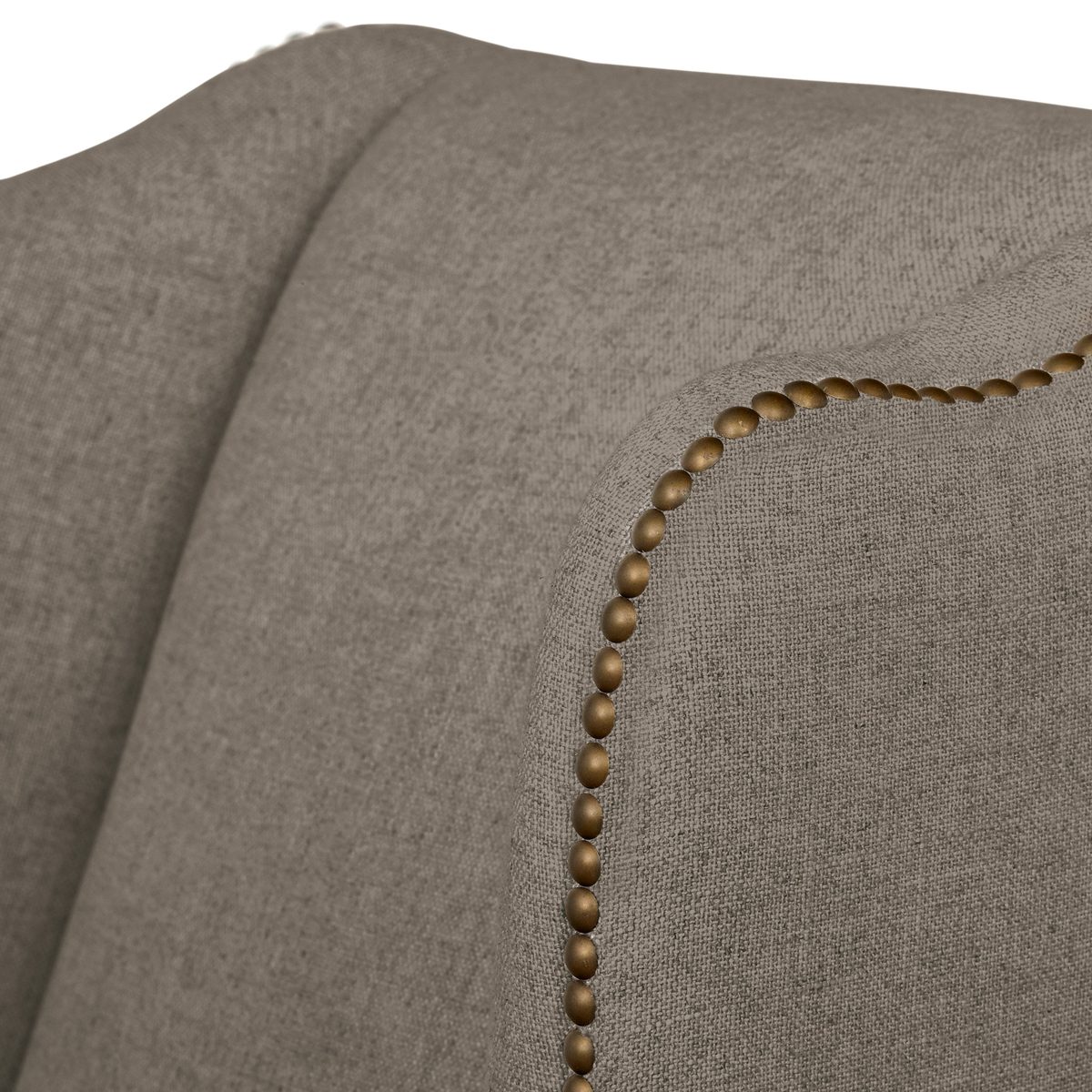 Amazon Brand – Stone & Beam Hillsboro Modern Wingback Living Room Accent Chair With Nailhead Trim, 29"W, Beige