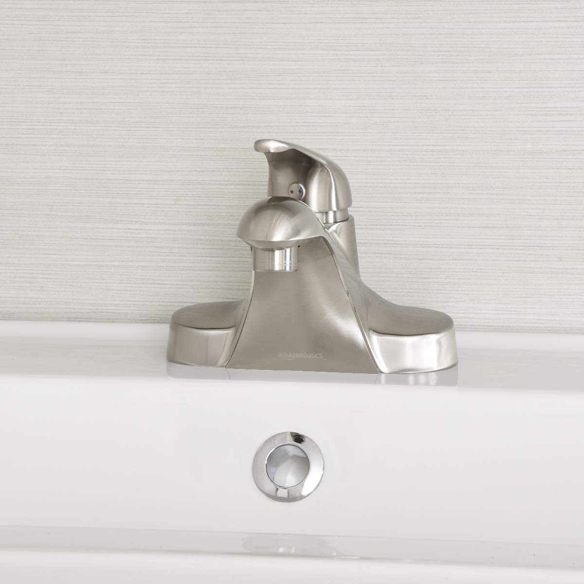 AmazonBasics AB-BF605-SN Basin Faucet-4-Inch, Satin Nickel