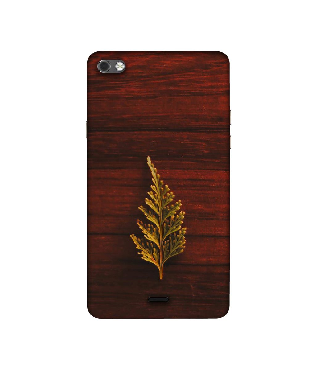 Amazon Brand - Solimo Designer Leaf on Wood 3D Printed Hard Back Case Mobile Cover for Micromax Canvas Sliver 5 Q450