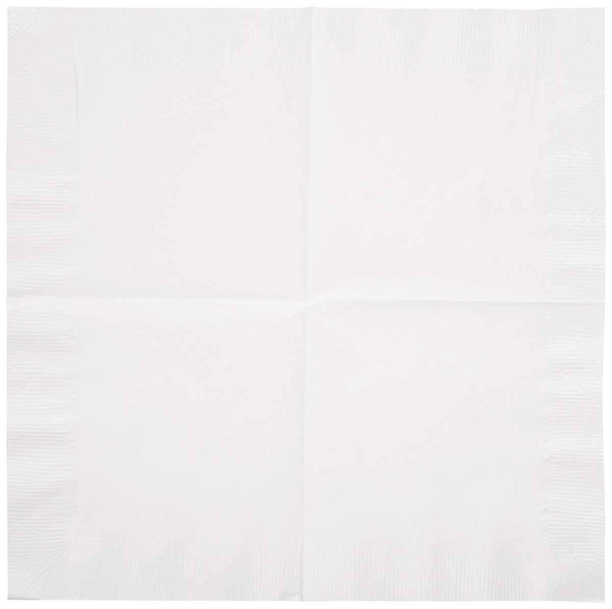 AmazonBasics Embossed Beverage Napkin, 2-Ply, 1/4 Fold, 9.5" x 9.5", White, 1000-Count