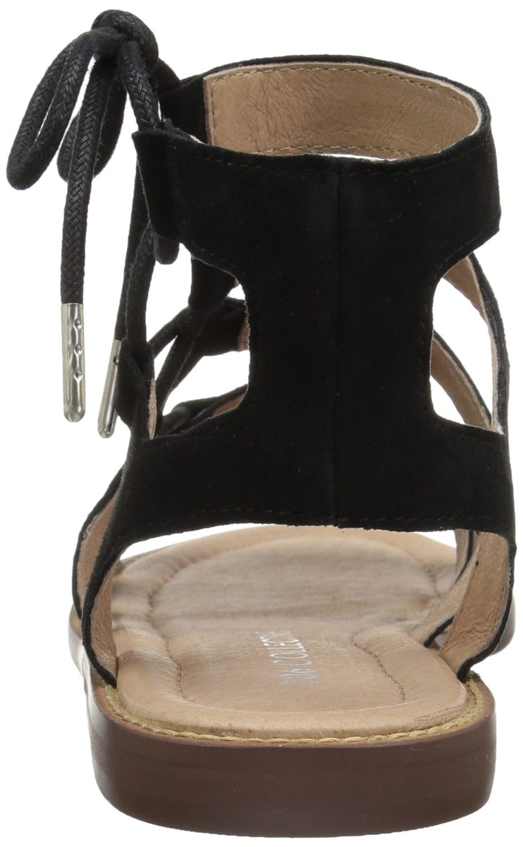 Amazon Brand - 206 Collective Women's Myrtle Gladiator Fashion Sandal Flat, black suede, 8.5 B US
