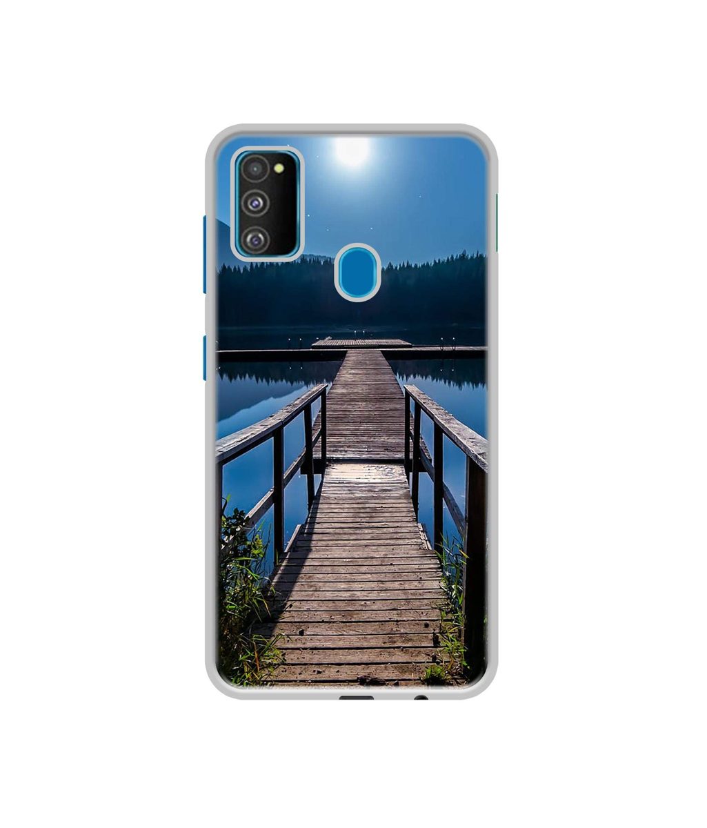 Amazon Brand - Solimo Designer Wooden Beach UV Printed Soft Back Case Mobile Cover for Samsung Galaxy M21 / M30s