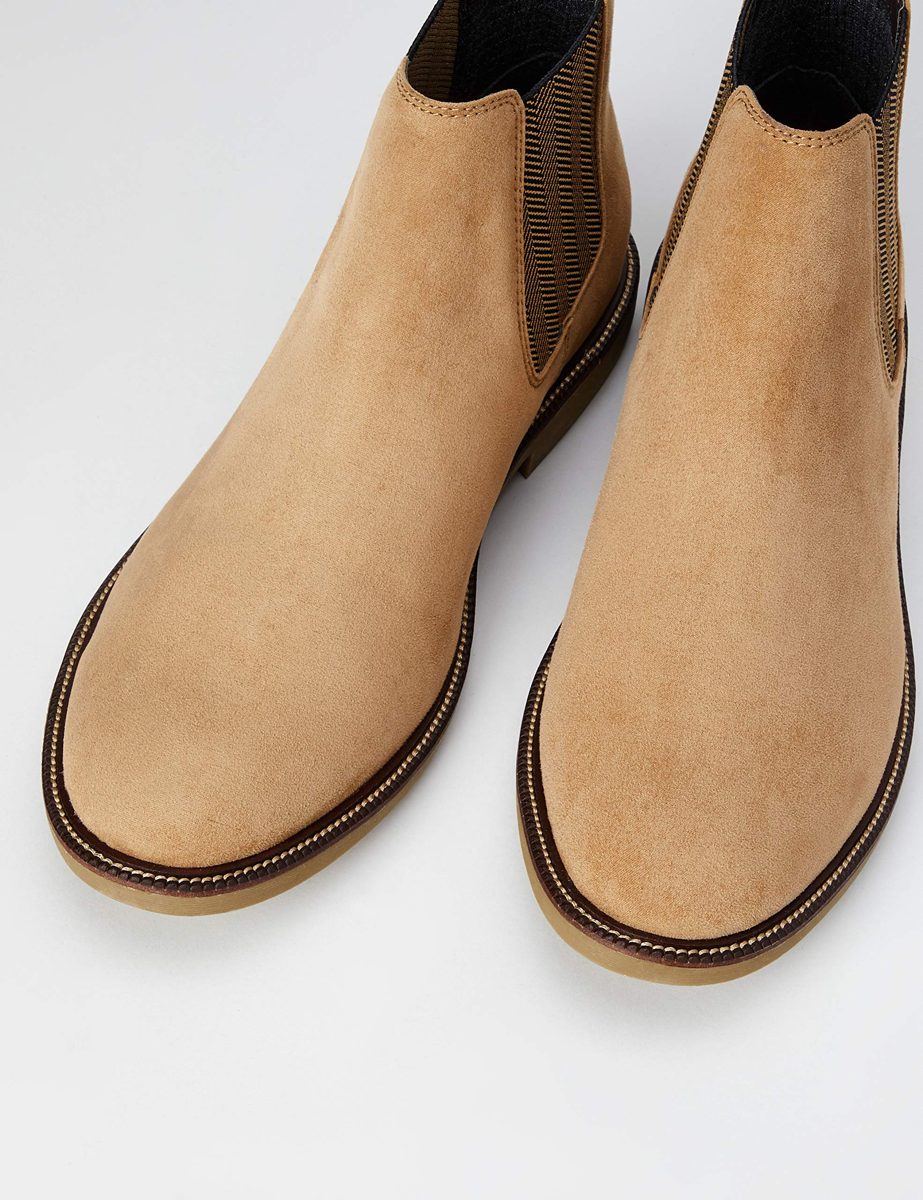 find. Men's Suede Look Chelsea Boots, Brown Biscuit, US 13