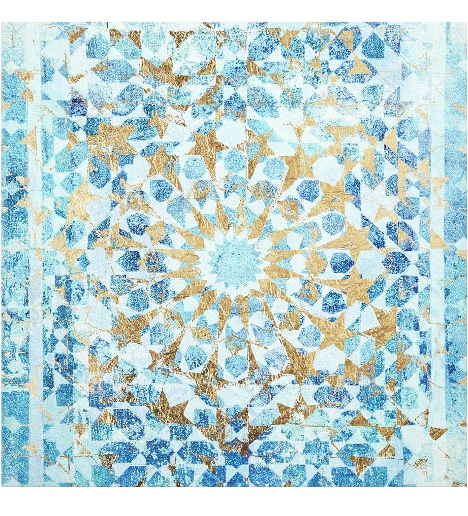 Amazon Brand – Rivet Turquoise Blue Mandala Canvas Print, 24" x 24"