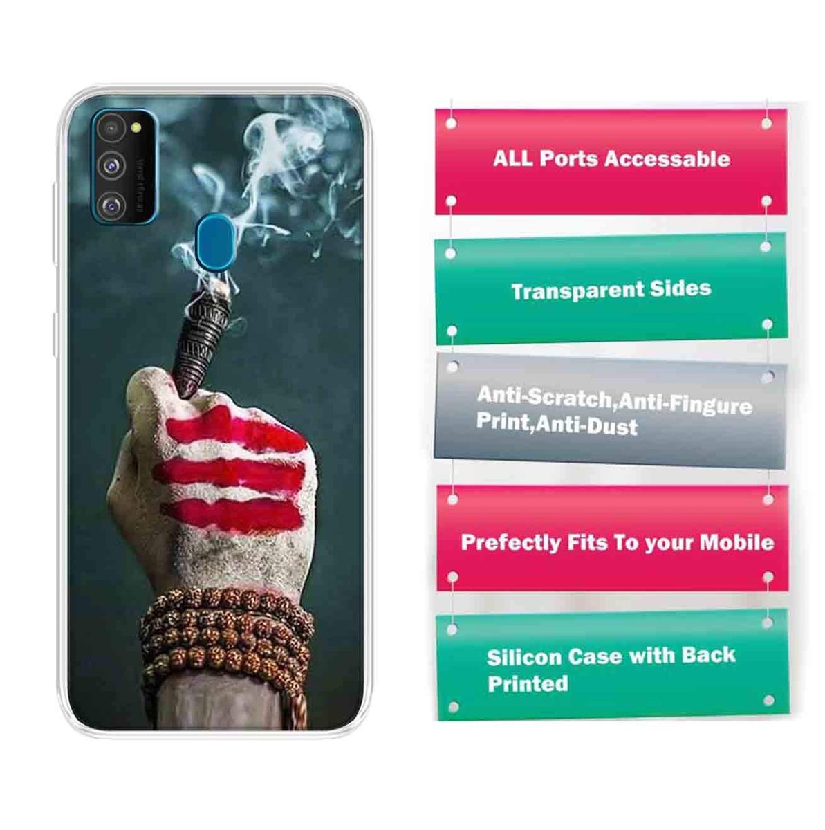 Amazon Brand - Solimo Designer Multicolor Shiva Printed Soft Back Case Mobile Cover for Samsung Galaxy M21 / M30s