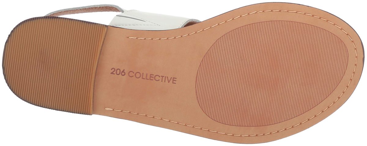 Amazon Brand - 206 Collective Women's Cedar Casual Double Band Sandal, White Leather, 12 B US