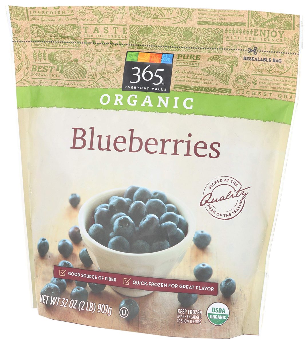 365 Everyday Value, Organic Blueberries, 32 oz, (Frozen)