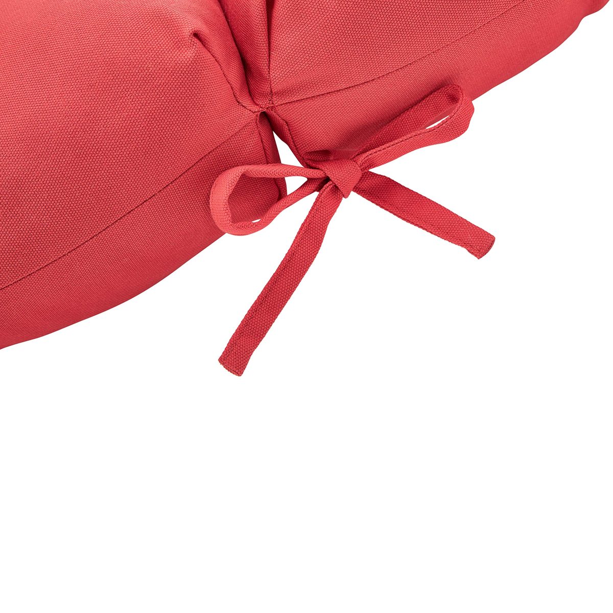 Amazon Basics Tufted Outdoor High Back Patio Chair Cushion- Red