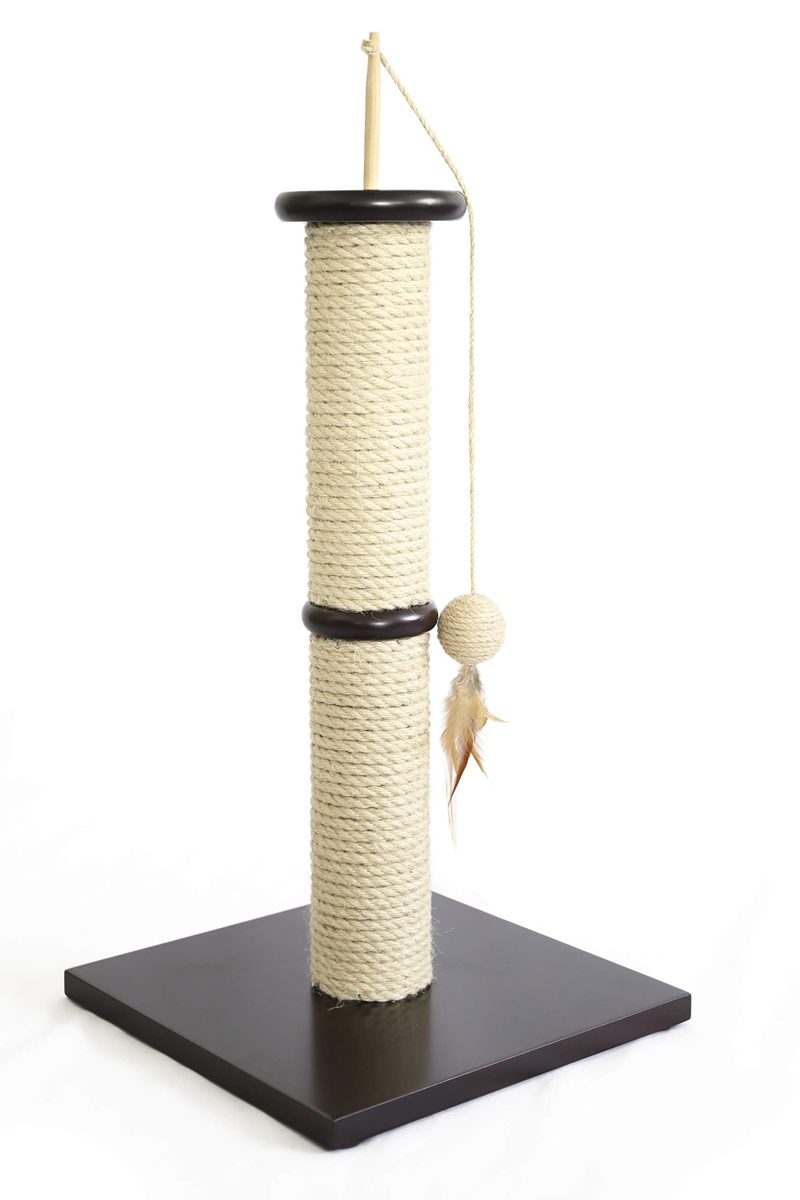AmazonBasics Cat Scratching Post Tree - 12 x 12 x 25 Inches, Burgundy