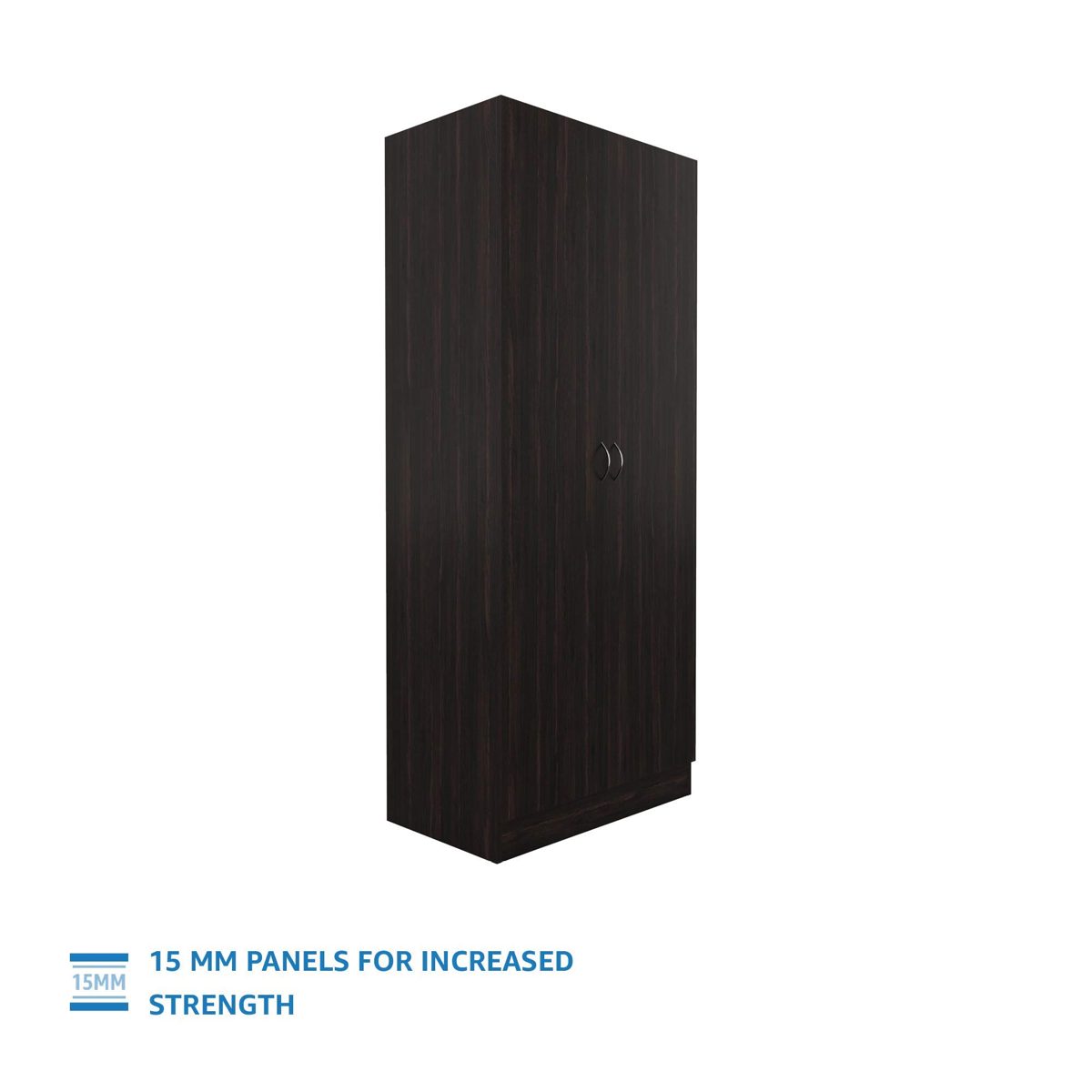 Amazon Brand - Solimo Pyxis Engineered Wood 2-Door Wardrobe (Wenge Finish)