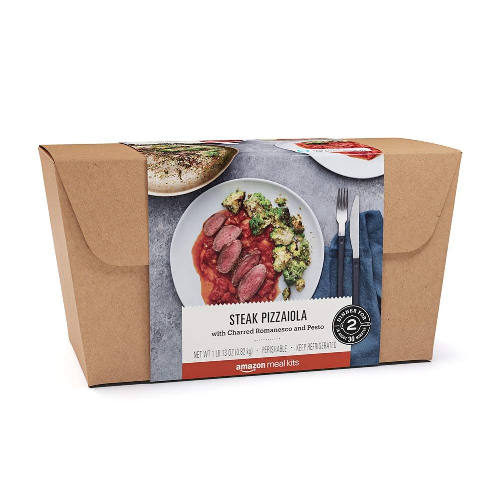 Amazon Meal Kits, Steak Pizzaiola with Charred Romanesco and Pesto, Serves 2