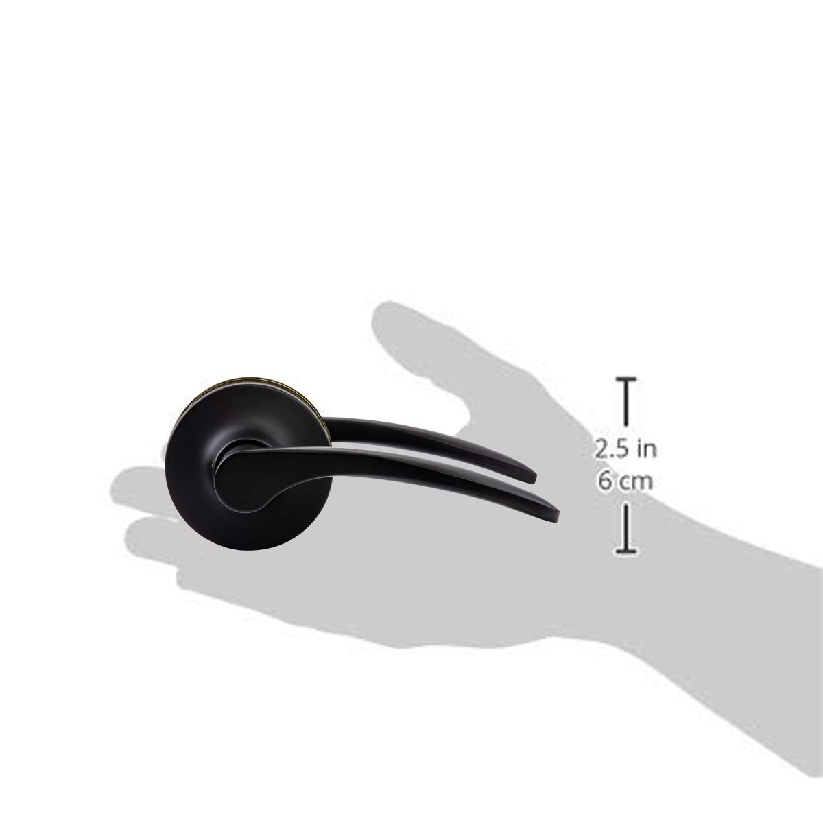 AmazonBasics Passage Door Lever, Curve, Matte Black