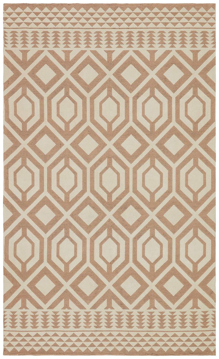 Amazon Brand – Rivet Modern Lattice-Patterned Rug, 5' x 8', Beige and Cream