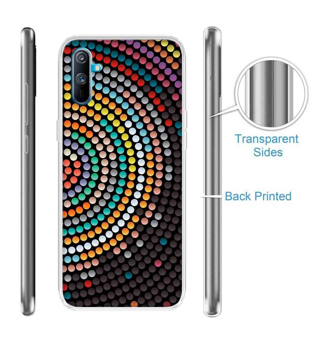Amazon Brand - Solimo Designer Multicolor Dots Design Printed Soft Back Case Mobile Cover for Realme C3
