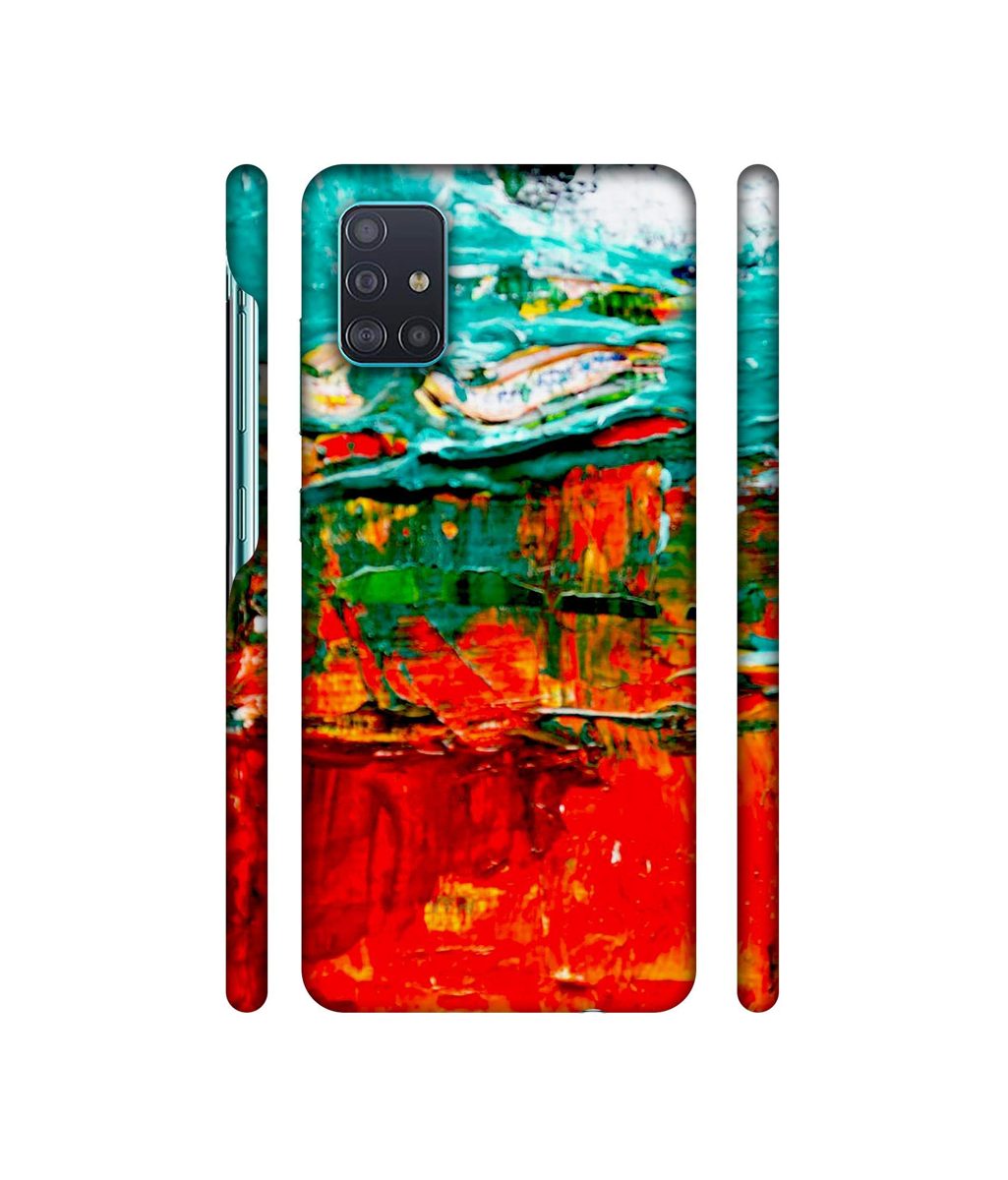 Amazon Brand - Solimo Designer Green and Orange Glass Color 3D Printed Hard Back Case Mobile Cover for Samsung Galaxy A51