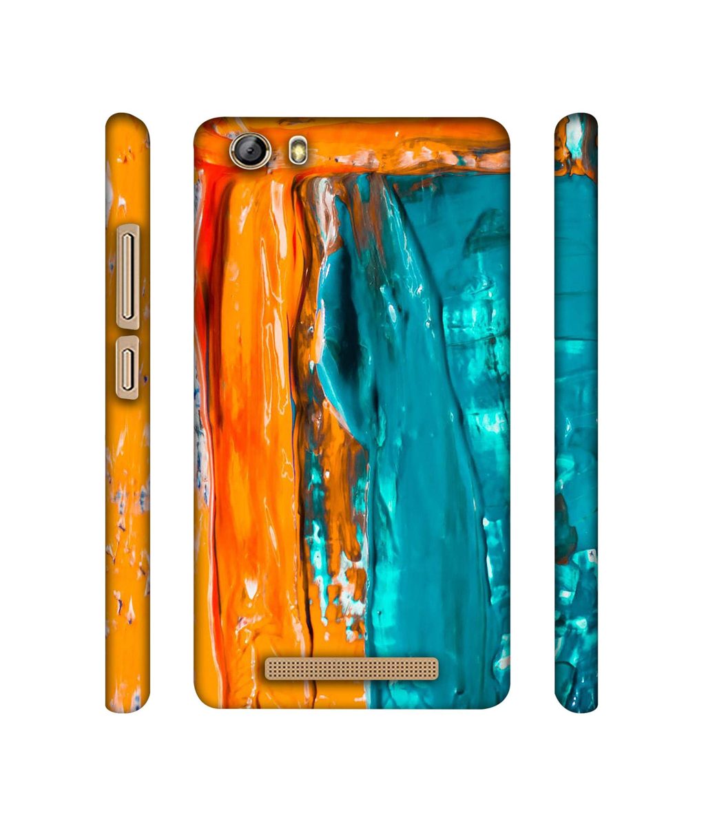 Amazon Brand - Solimo Designer Gold Yellow and Sky Blue Paint 3D Printed Hard Back Case Mobile Cover for Gionee Marathon M5 lite