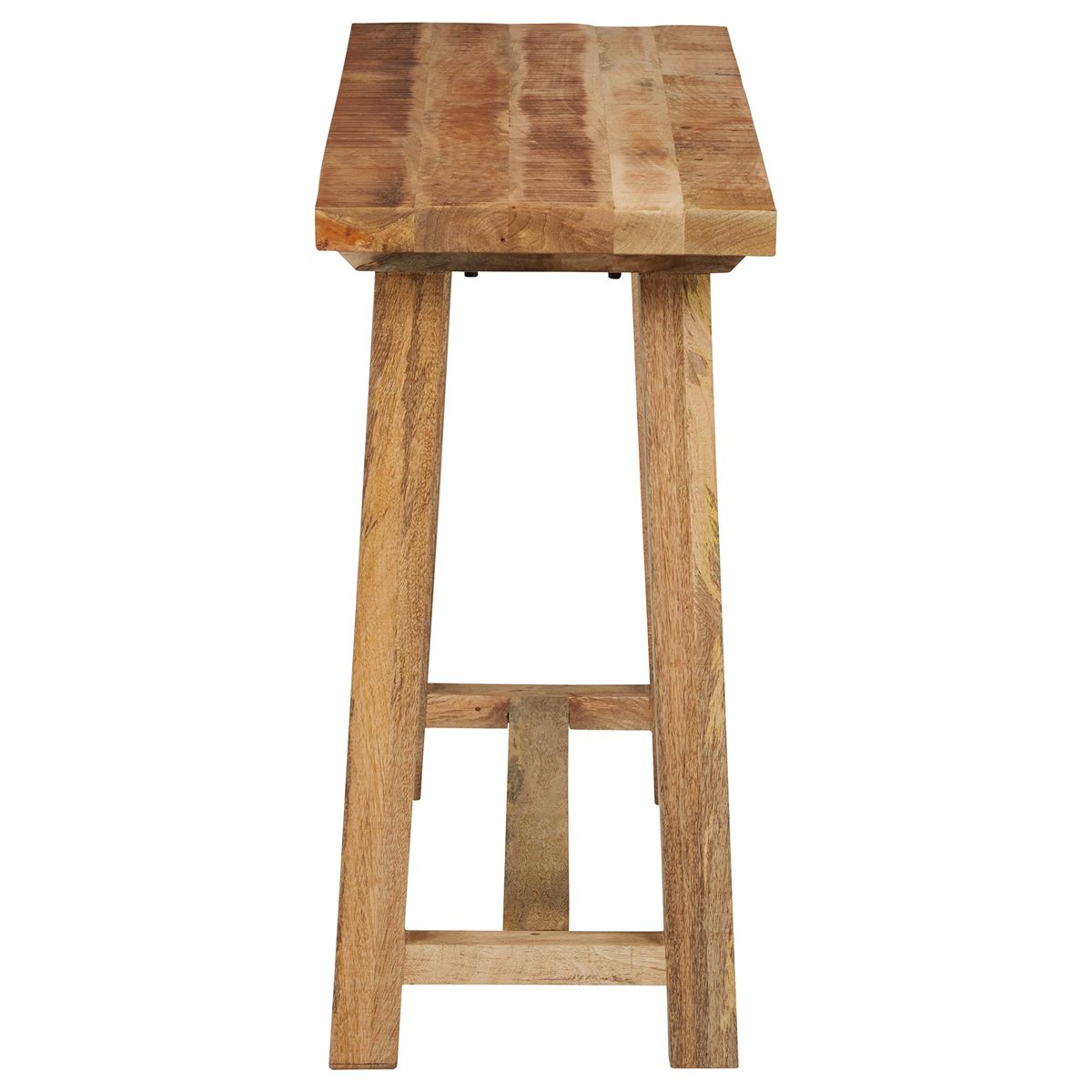 Amazon Brand – Stone & Beam Industrial Table with Trestle-Style Base, 60.04"W, Solid Honey-Finished Mango Wood