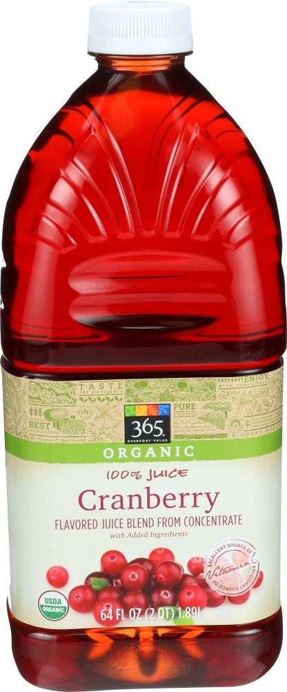 365 Organic 100% Juice Flavored Juice Blend From Concentrate, Cranberry, 64 Fl Oz