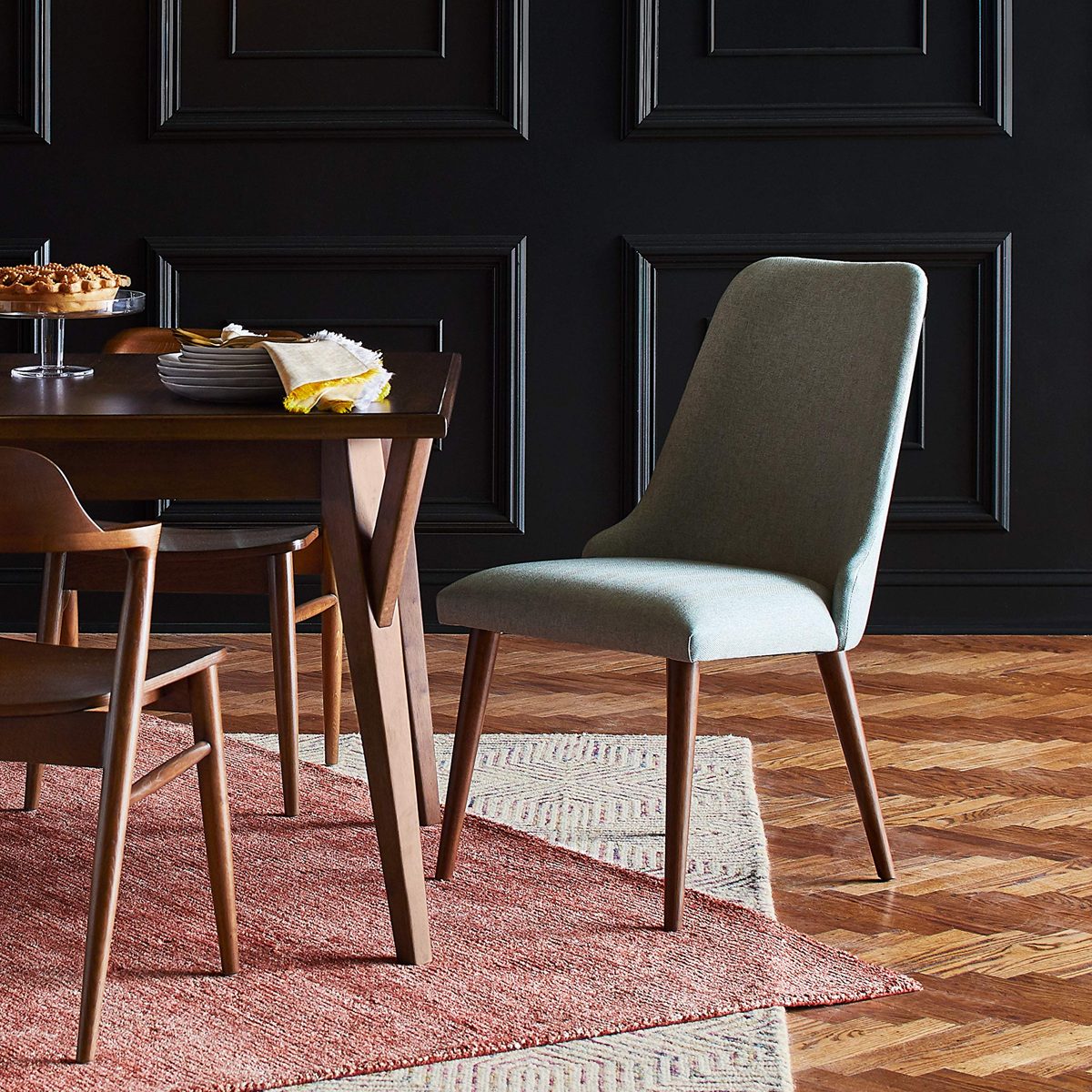 Rivet Federal Mid-Century Modern Wood Dining Room Kitchen Chairs, 36"H, Set of 2