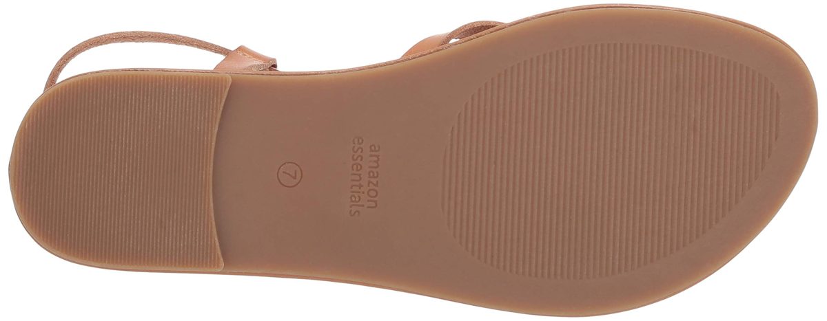 Amazon Essentials Women's Casual Strappy Sandal, Natural, 7 B US