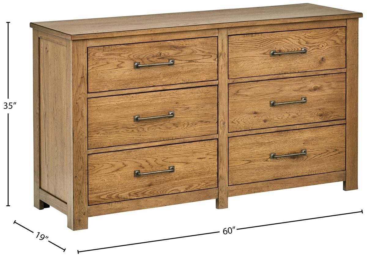 Amazon Brand – Stone & Beam Parson 6-Drawer Wood Bedroom Dresser, 60"W, Natural