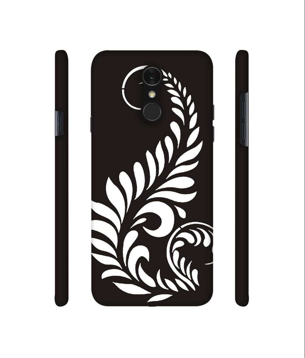 Amazon Brand - Solimo Designer Simple White Rangoli 3D Printed Hard Back Case Mobile Cover for LG Q7