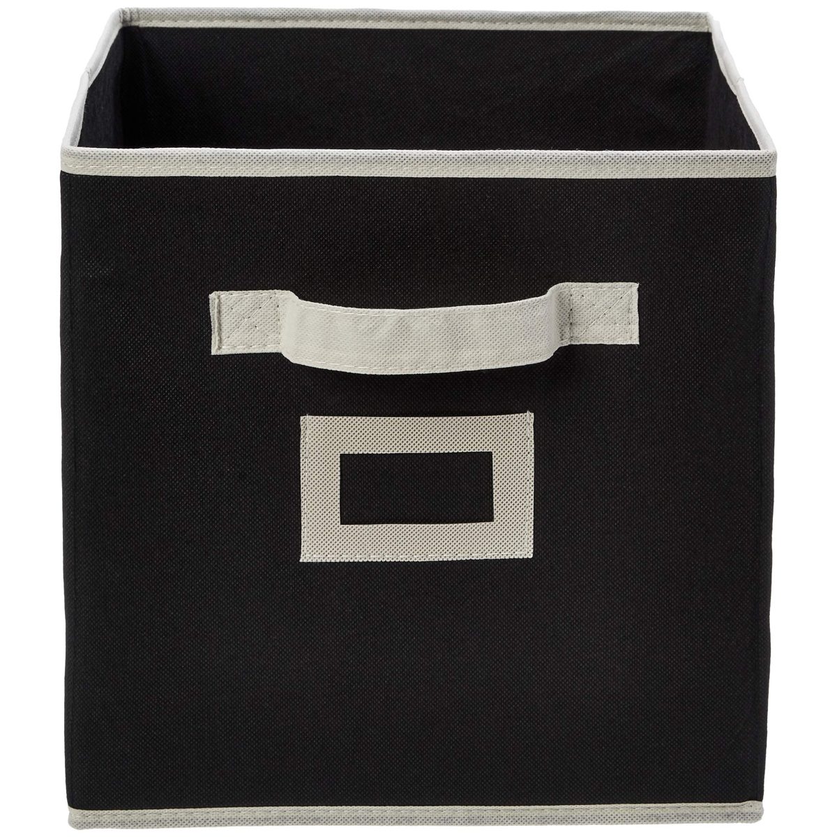 Amazon Brand - Solimo Fabric Foldable Storage Organiser, Black