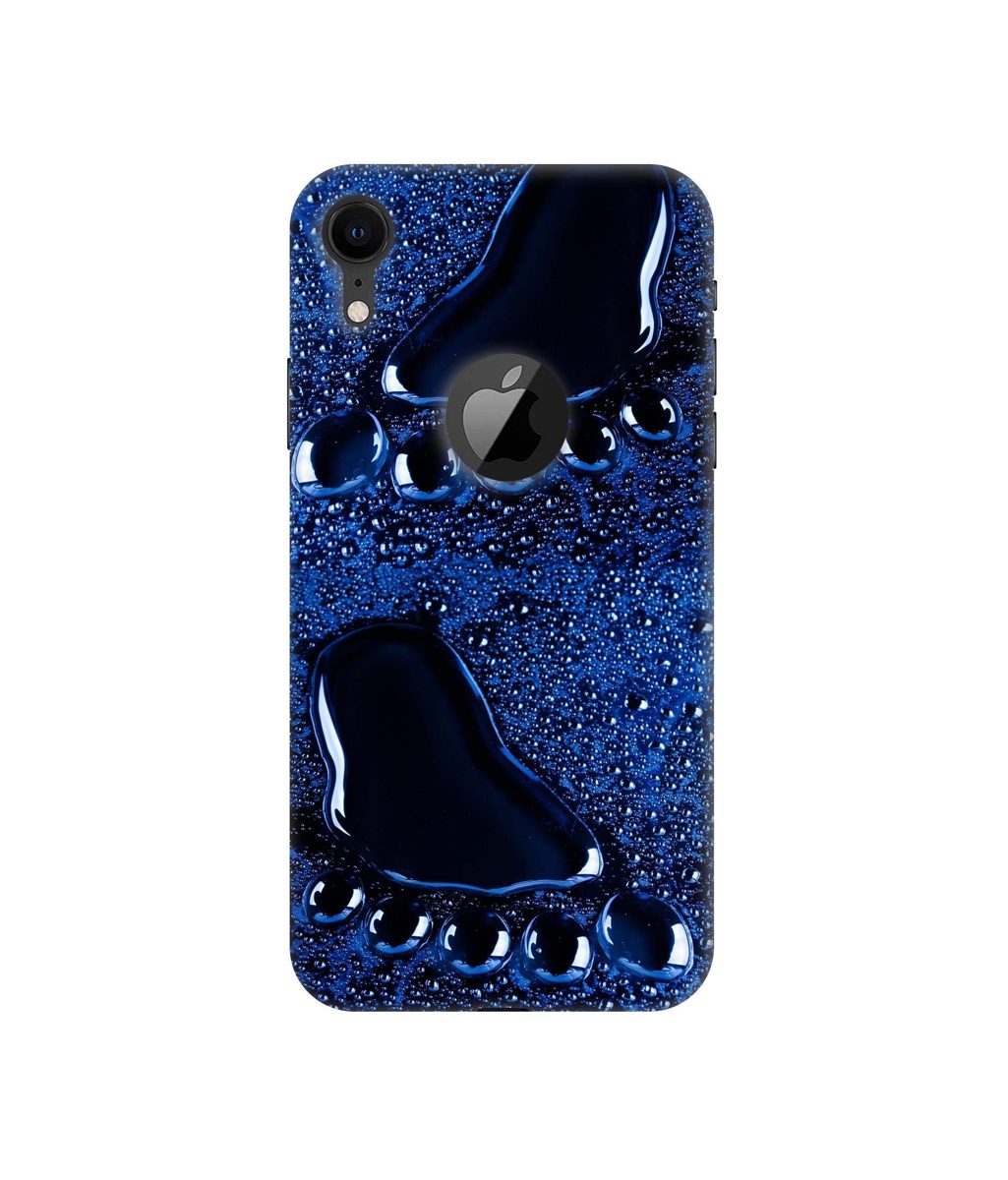 Amazon Brand - Solimo Designer Foot Impression 3D Printed Hard Back Case Mobile Cover for Apple iPhone XR (Logo Cut)