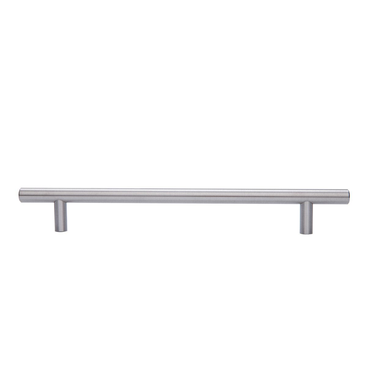 AmazonBasics Euro Bar Cabinet Handle (1/2" Diameter), 15" Length (12.63" Hole Center), Satin Nickel, 10-Pack