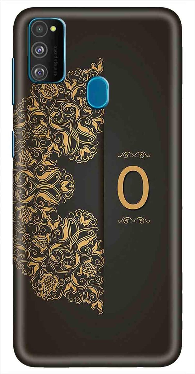 Amazon Brand - Solimo Designer Black Pattern Alphabet-O 3D Printed Hard Back Case Mobile Cover for Samsung Galaxy M21 / M30s