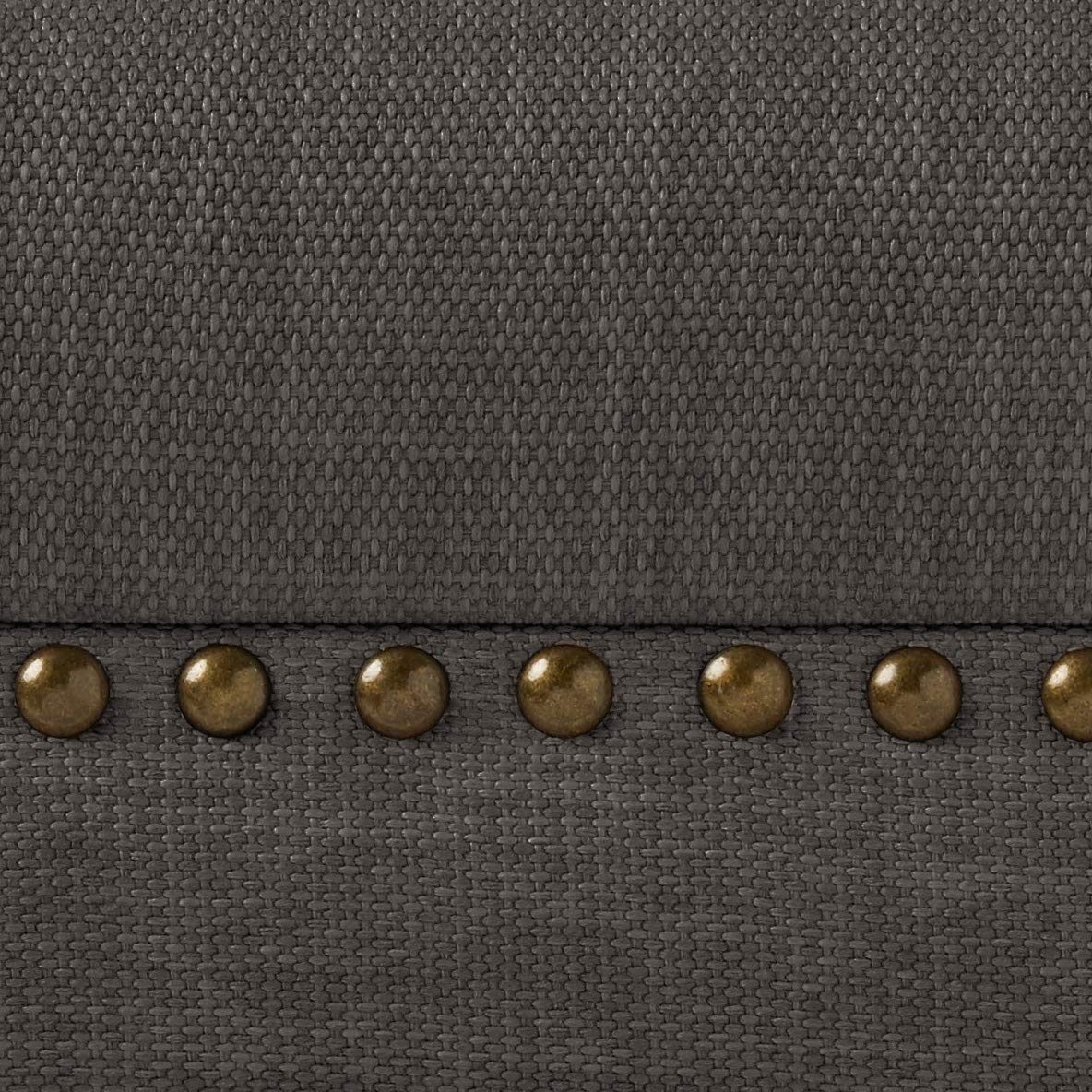 Amazon Brand – Ravenna Home Haraden Modern Upholstered Bench with Nailhead Trim, 48"W, Grey