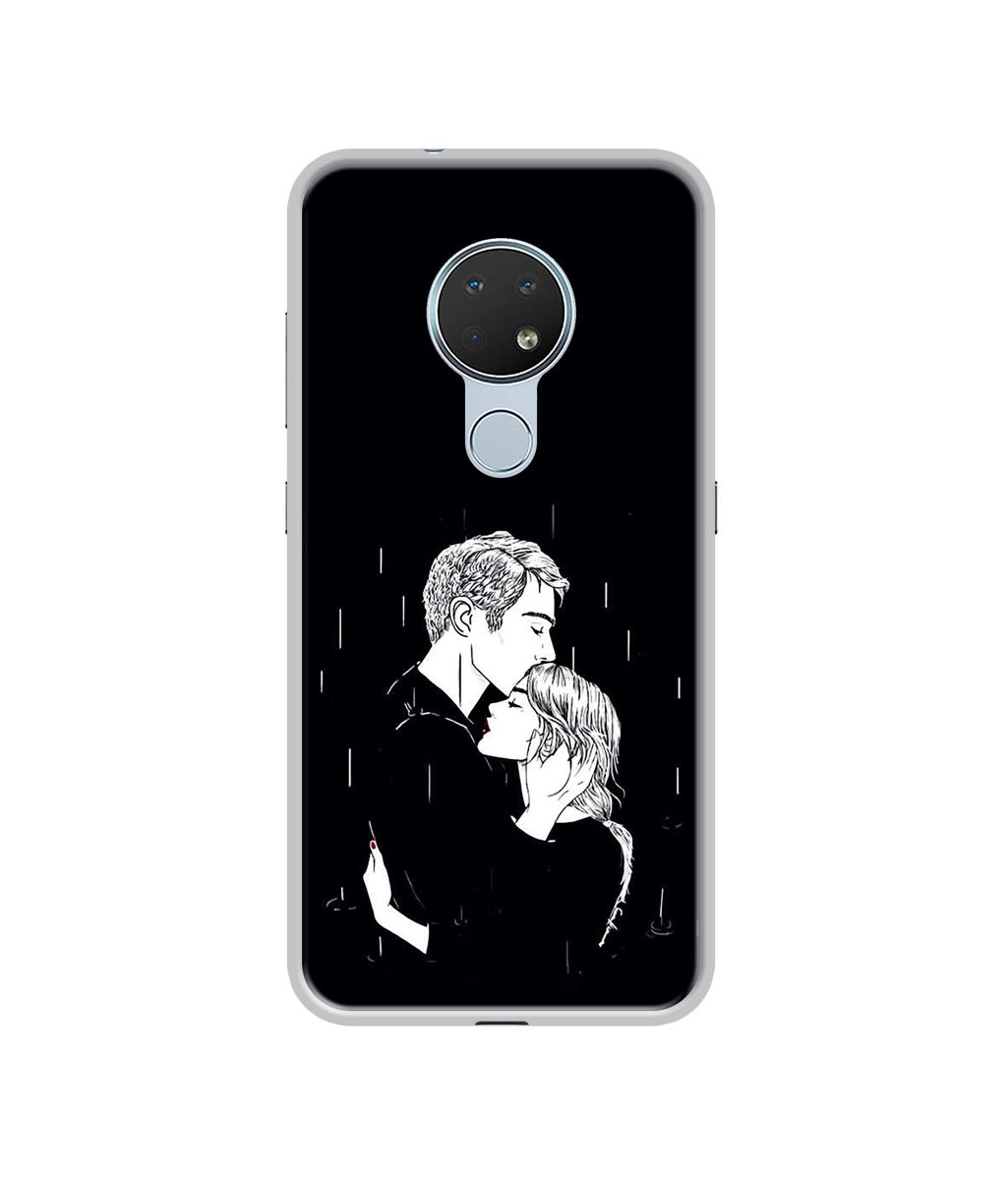 Amazon Brand - Solimo Designer Couples Standing in Rain UV Printed Soft Back Case Mobile Cover for Nokia 6.2