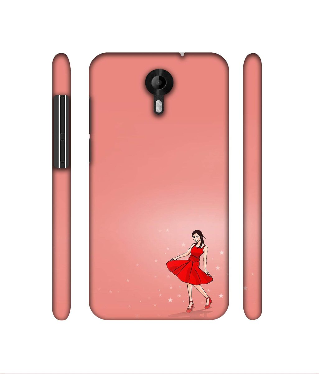 Amazon Brand - Solimo Designer Red Dress Lady 3D Printed Hard Back Case Mobile Cover for Micromax Canvas Nitro 4G E455