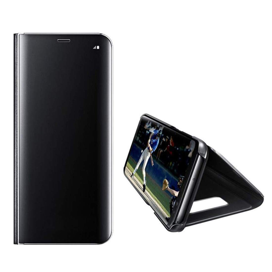 Amazon Brand - Solimo Protective Clear View flip Cover for Apple iPhone 11 (Black)