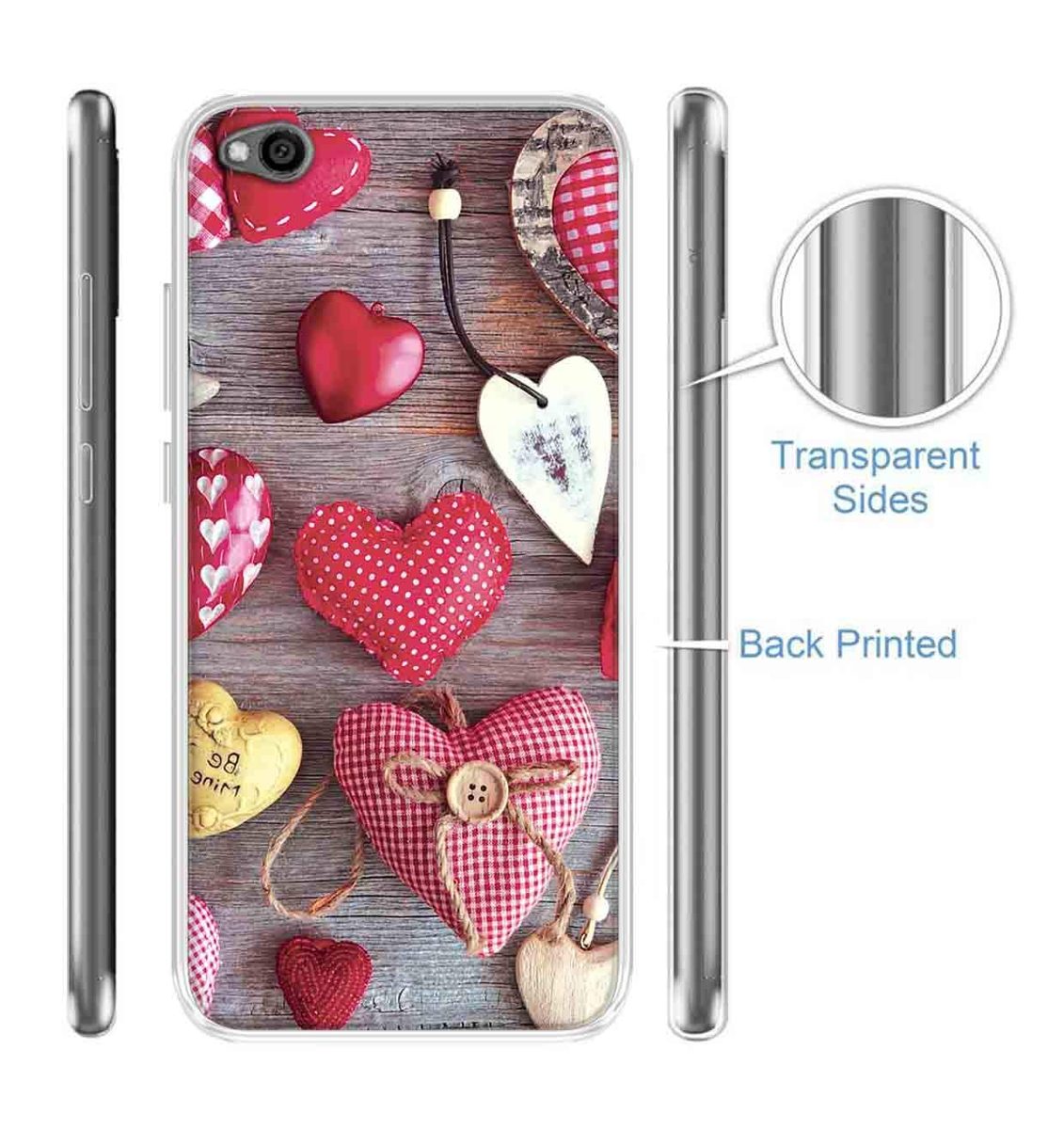 Amazon Brand - Solimo Designer Multicolor Heart Design Printed Soft Back Case Mobile Cover for Xiaomi Redmi Go