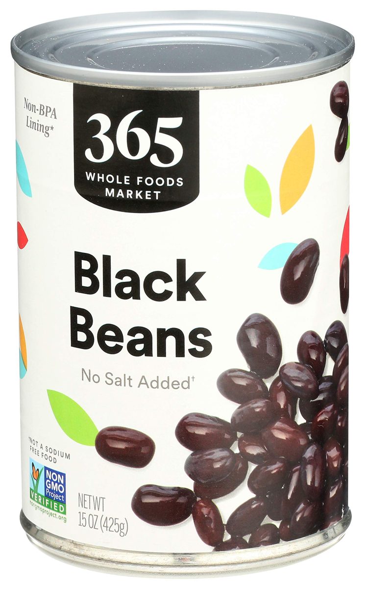 365 Everyday Value, Black Beans, No Salt Added, 15 oz