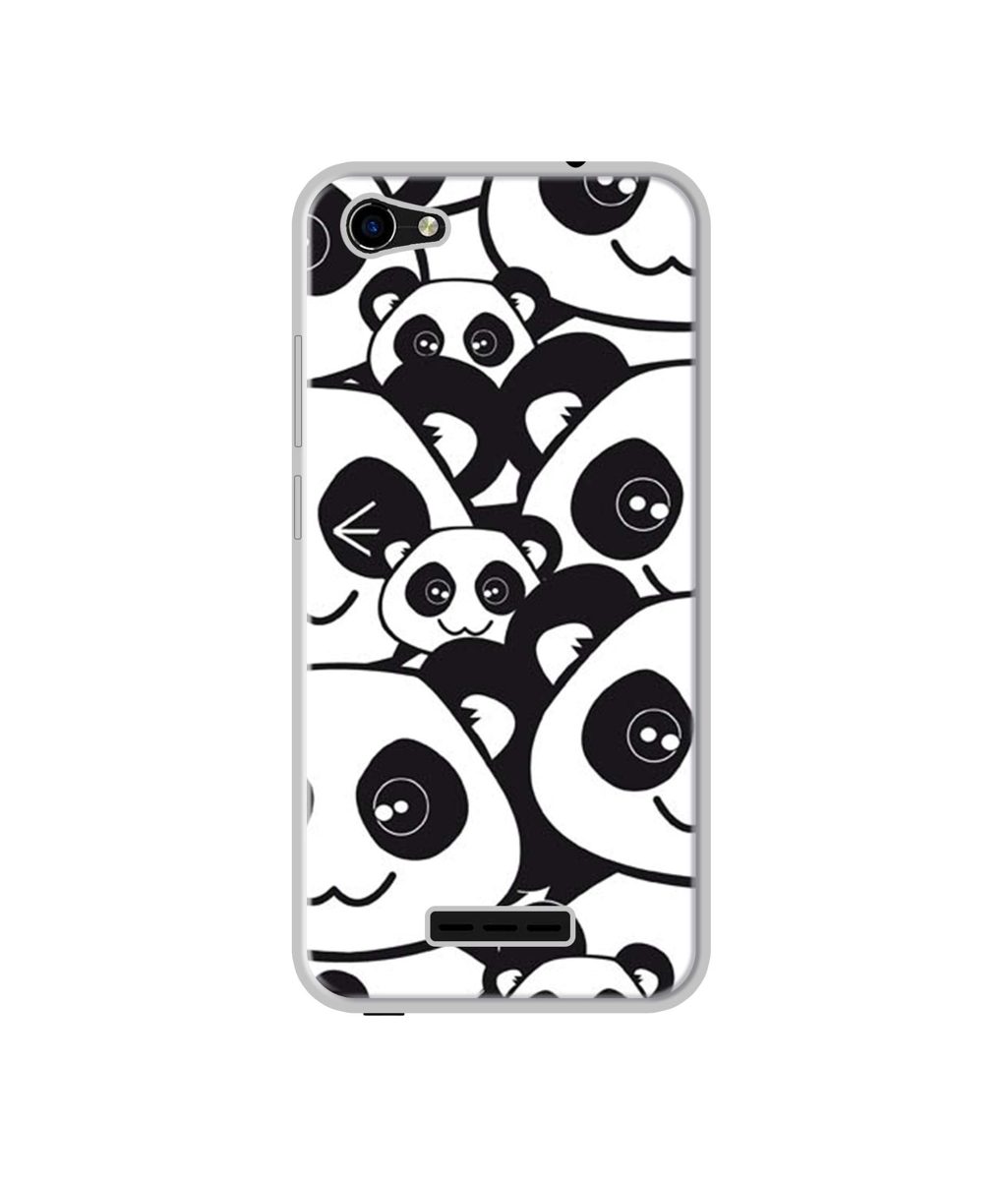 Amazon Brand - Solimo Designer Panda Texture UV Printed Soft Back Case Mobile Cover for Lava Z61