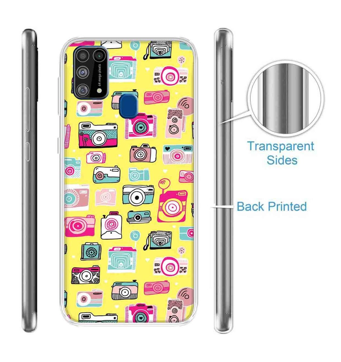 Amazon Brand - Solimo Designer Multicolor Clip Art Vector Printed Soft Back Case Mobile Cover for Samsung Galaxy M31