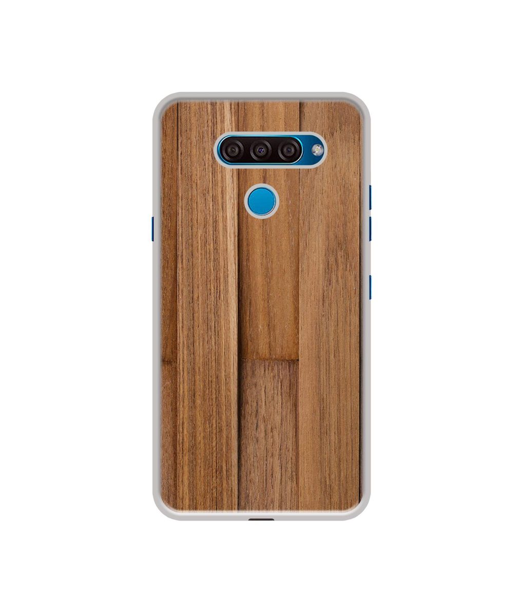 Amazon Brand - Solimo Designer Wooden Art UV Printed Soft Back Case Mobile Cover for LG Q60