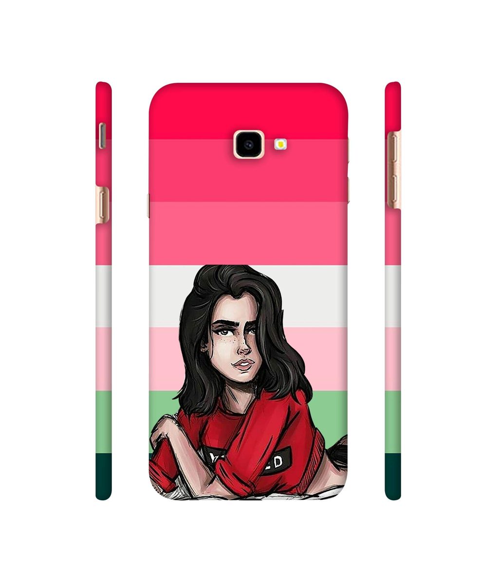 Amazon Brand - Solimo Designer Lady Vector with Line 3D Printed Hard Back Case Mobile Cover for Samsung Galaxy J4 Plus