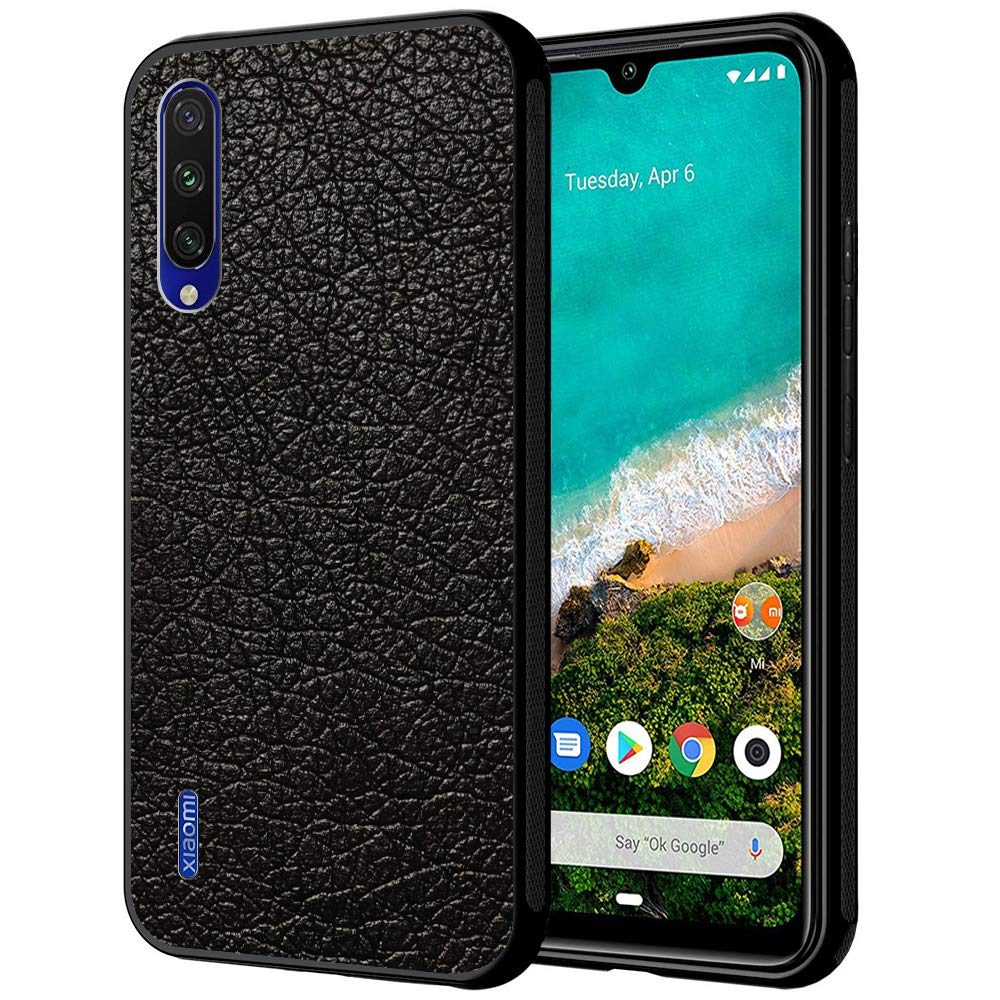 Amazon Brand - Solimo Designer Leather Texture Printed Hard Back Case Mobile Cover for Mi A3 (D288)
